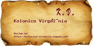 Kolonics Virgínia névjegykártya